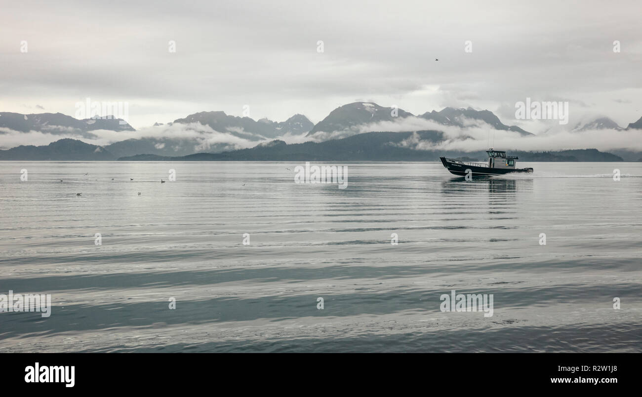 Homer, AK - Aug 23, 2018 : une vue de la baie Kachemak Spit de Homer, Alaska Banque D'Images