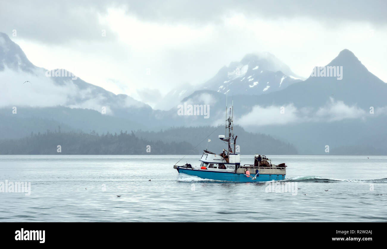 Homer, AK - Aug 23, 2018 : une vue de la baie Kachemak Spit de Homer, Alaska Banque D'Images