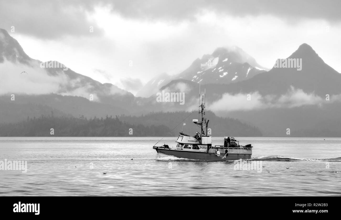 Homer, AK - Aug 23, 2018 : une vue de la baie Kachemak Spit de Homer, Alaska Banque D'Images
