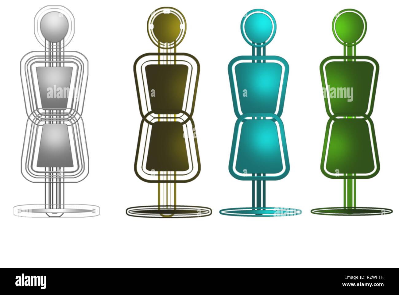 Armoire rack vêtements jeu de symboles Banque D'Images