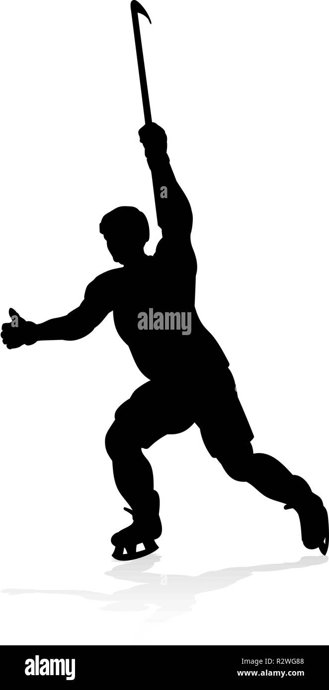 Silhouette de Hockey sur Glace Illustration de Vecteur