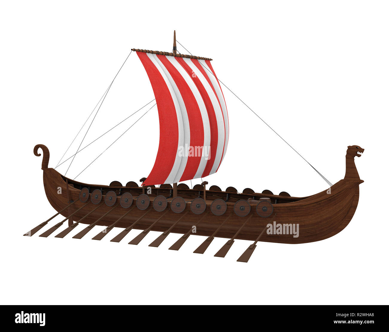 Viking Ship Isolated Banque D'Images