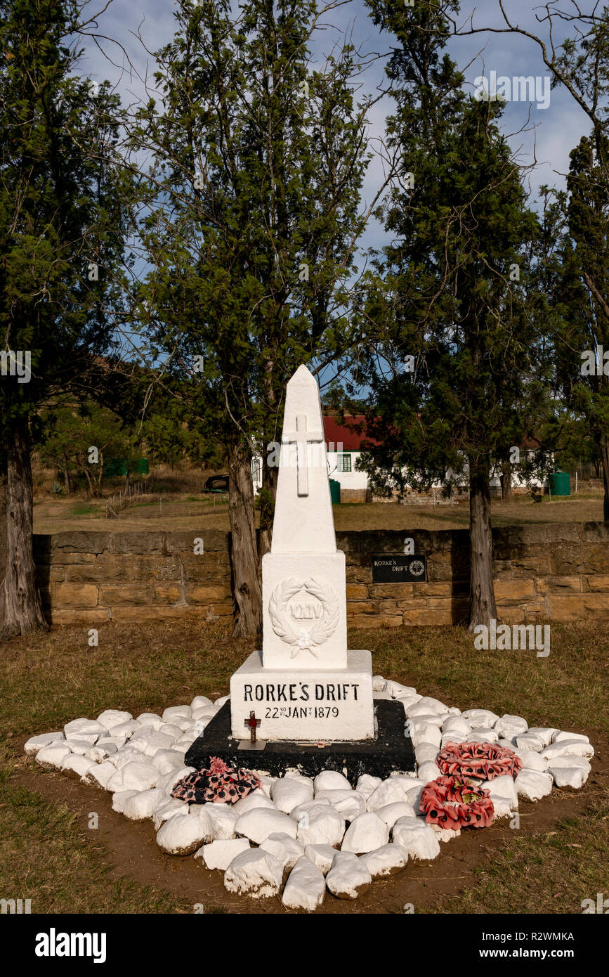 Monument à l'Rorke Drift, la province du Natal, Afrique du Sud Banque D'Images