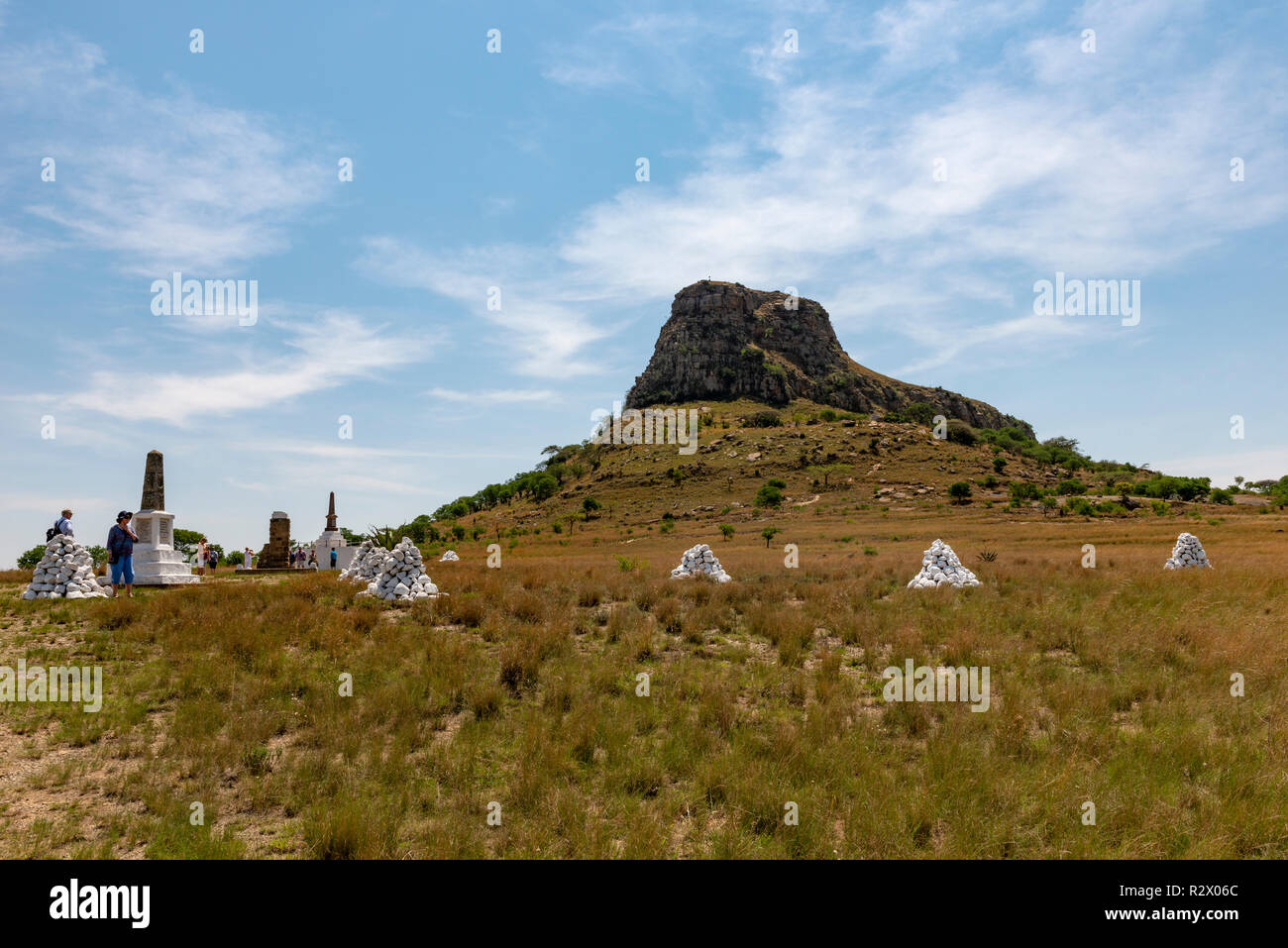 L'Isandlwana, Zulu de bataille, KwaZulu Natal, Afrique du Sud Banque D'Images