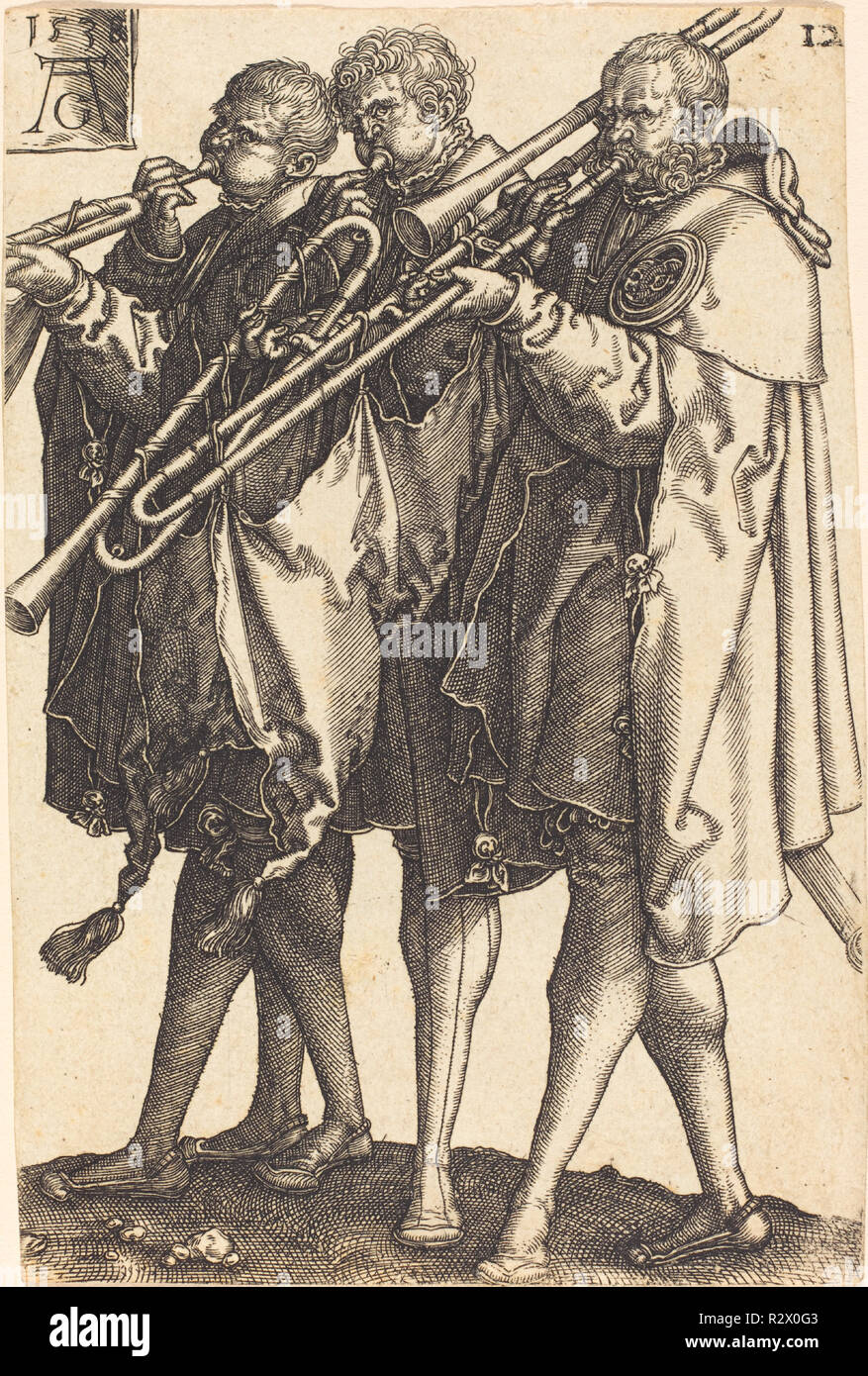 Grand mariage danseurs. En date du : 1538. Technique : gravure. Musée : National Gallery of Art, Washington DC. Auteur : Heinrich Aldegrever. Banque D'Images