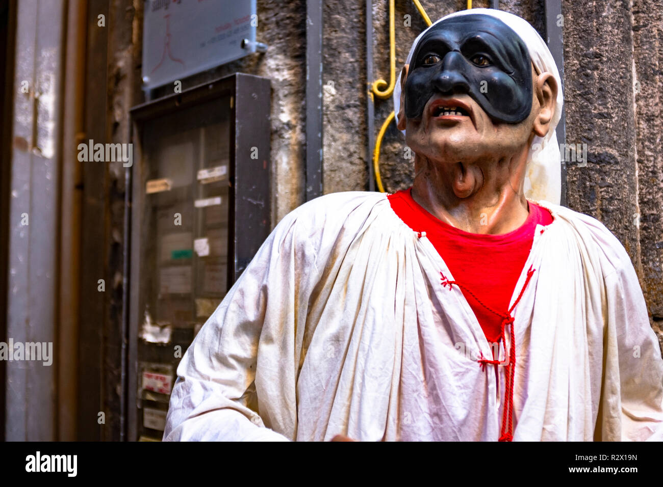 Naples, Pulcinella napolitain traditionnel masque de théâtre Banque D'Images