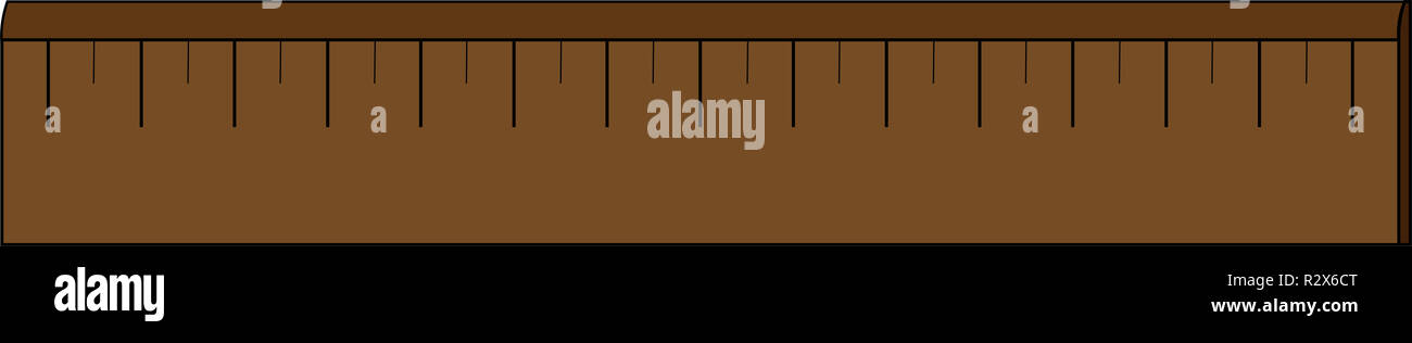 Règle en bois 15cm Banque D'Images