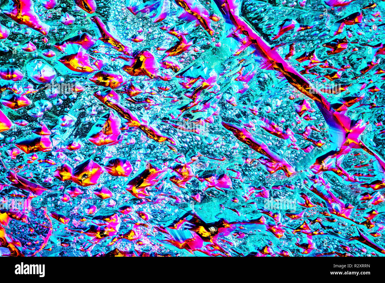 Extreme précise et détaillée rainbow titane quartz détail cluster aura pris avec un objectif macro avec une grande profondeur de champ. Banque D'Images