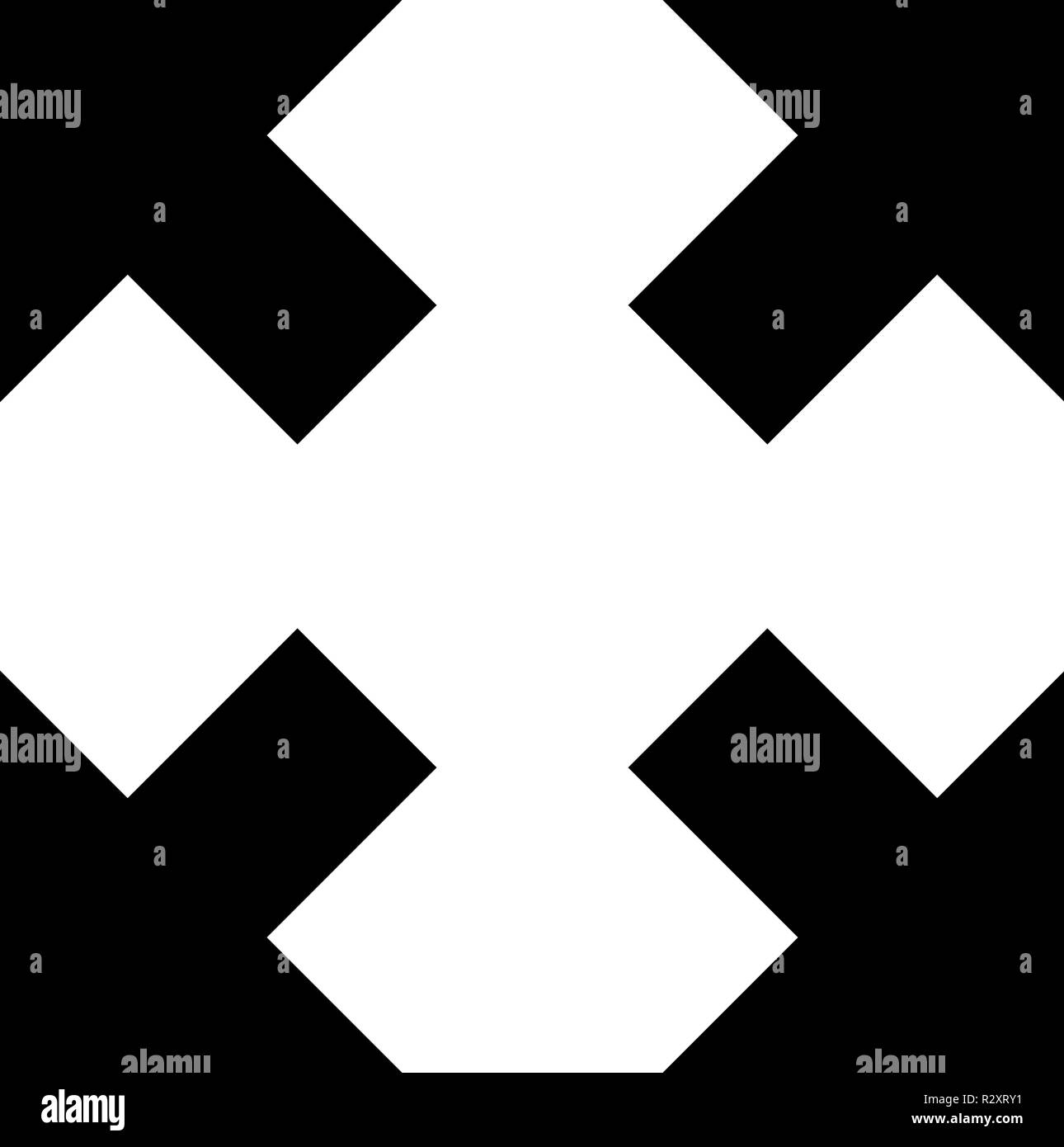 Quatre flèches pointant vers des directions différentes à partir de l'icône centrale de couleur noire style vector I télévision simple image Illustration de Vecteur