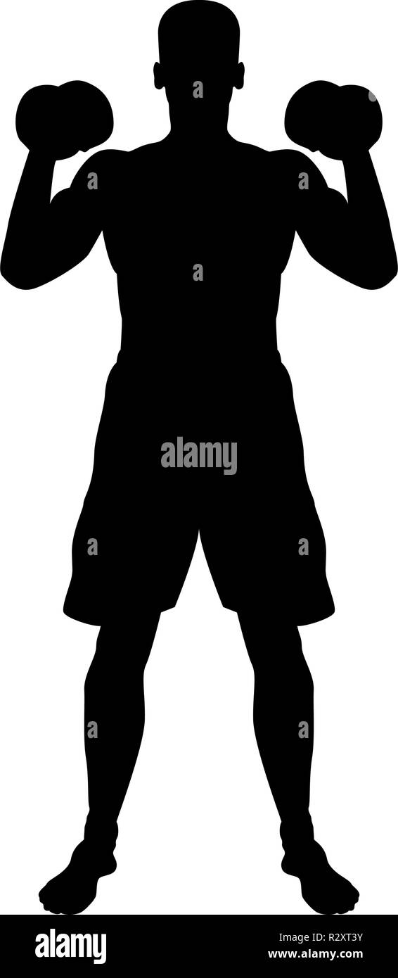 L'homme de faire les exercices avec haltères d'entraînement de Sport homme  d'action avant l'icône vue silhouette vecteur de couleur noire style  télévision je simple image Image Vectorielle Stock - Alamy