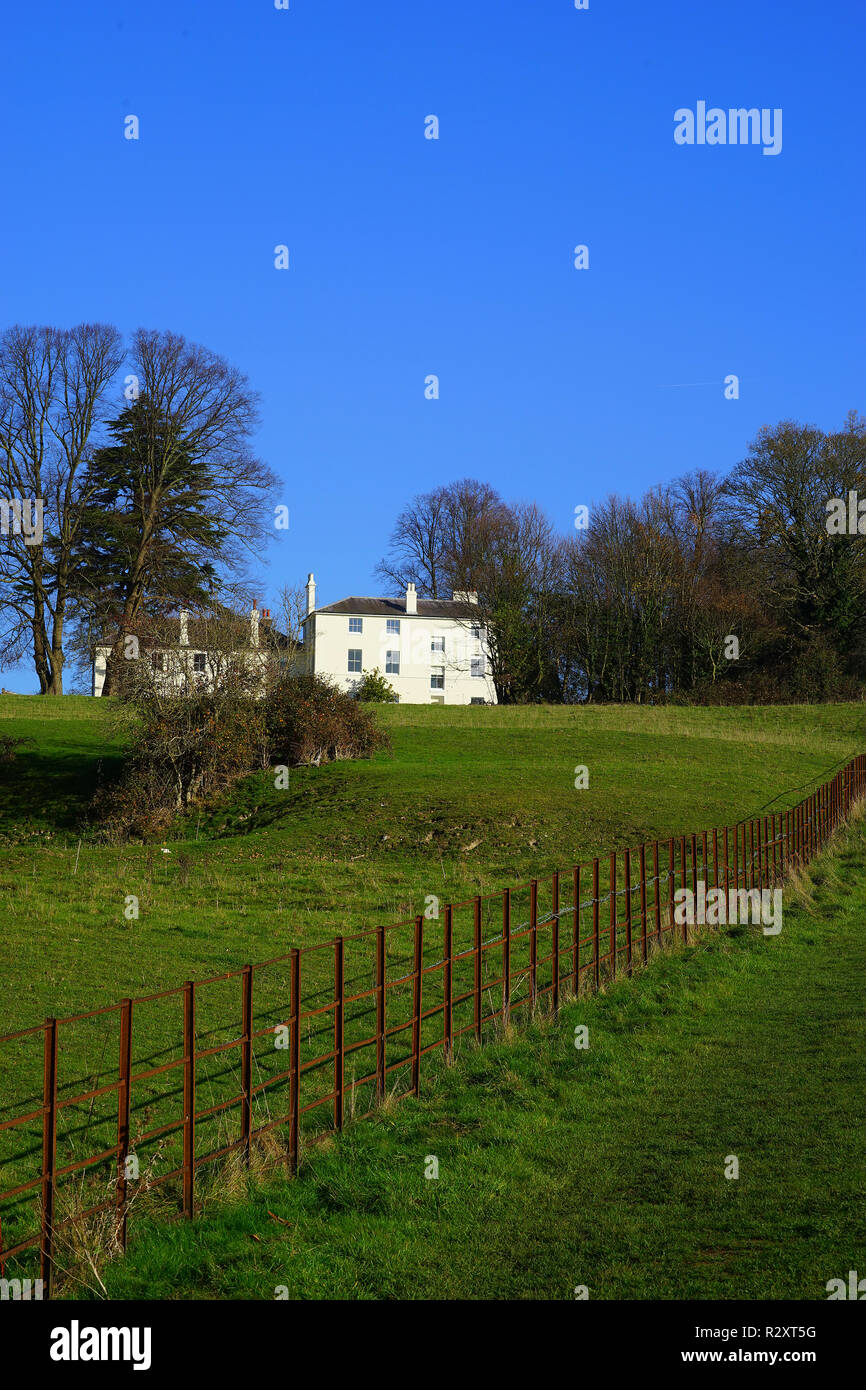 Maison Goldingtons vu de la vallée d'échecs dans le Hertfordshire Banque D'Images