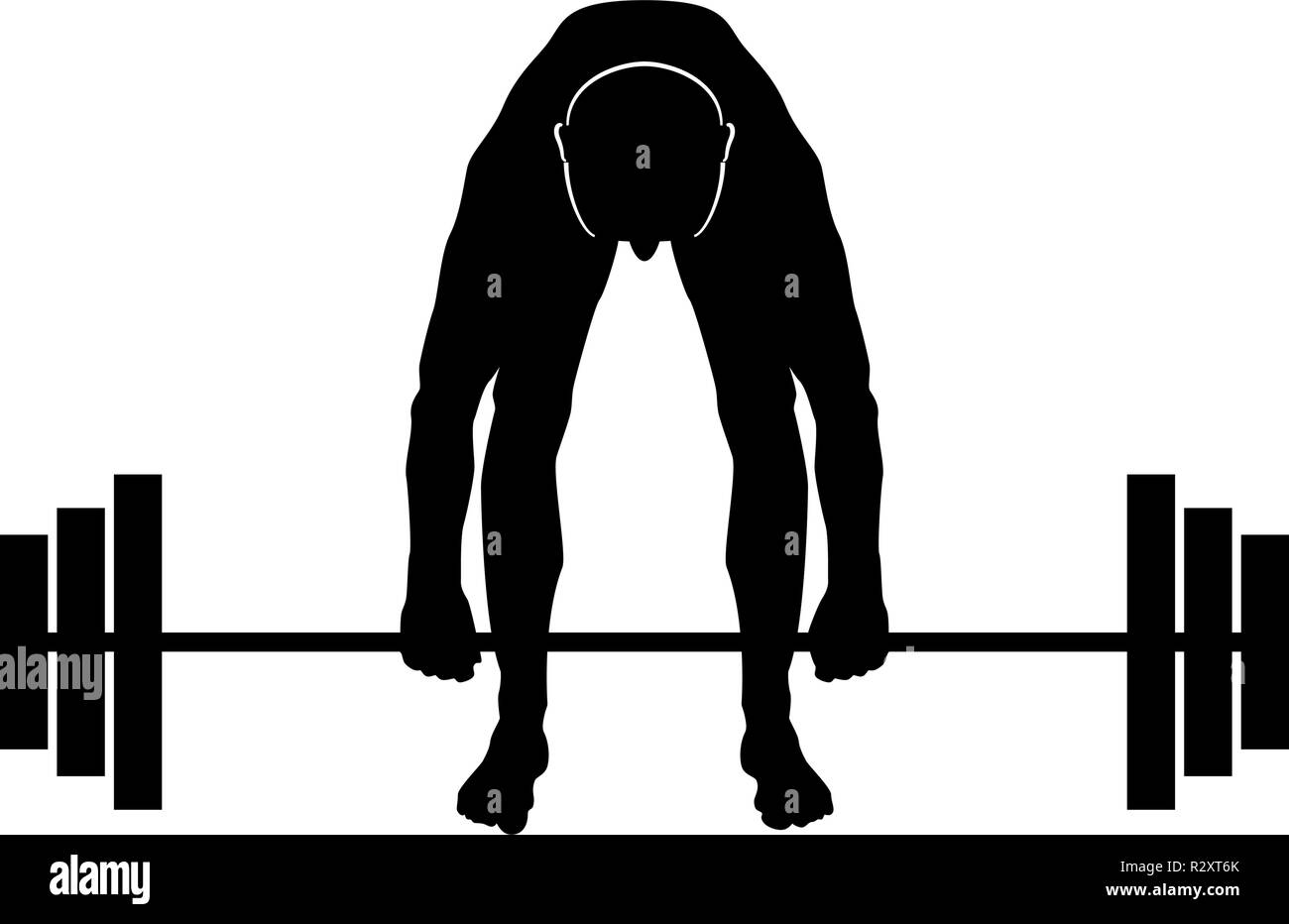 L'haltérophile homme musclé faisant augmenter le poids des haltères  Sportsman icône silhouette vecteur de couleur noire style télévision je  simple image Image Vectorielle Stock - Alamy