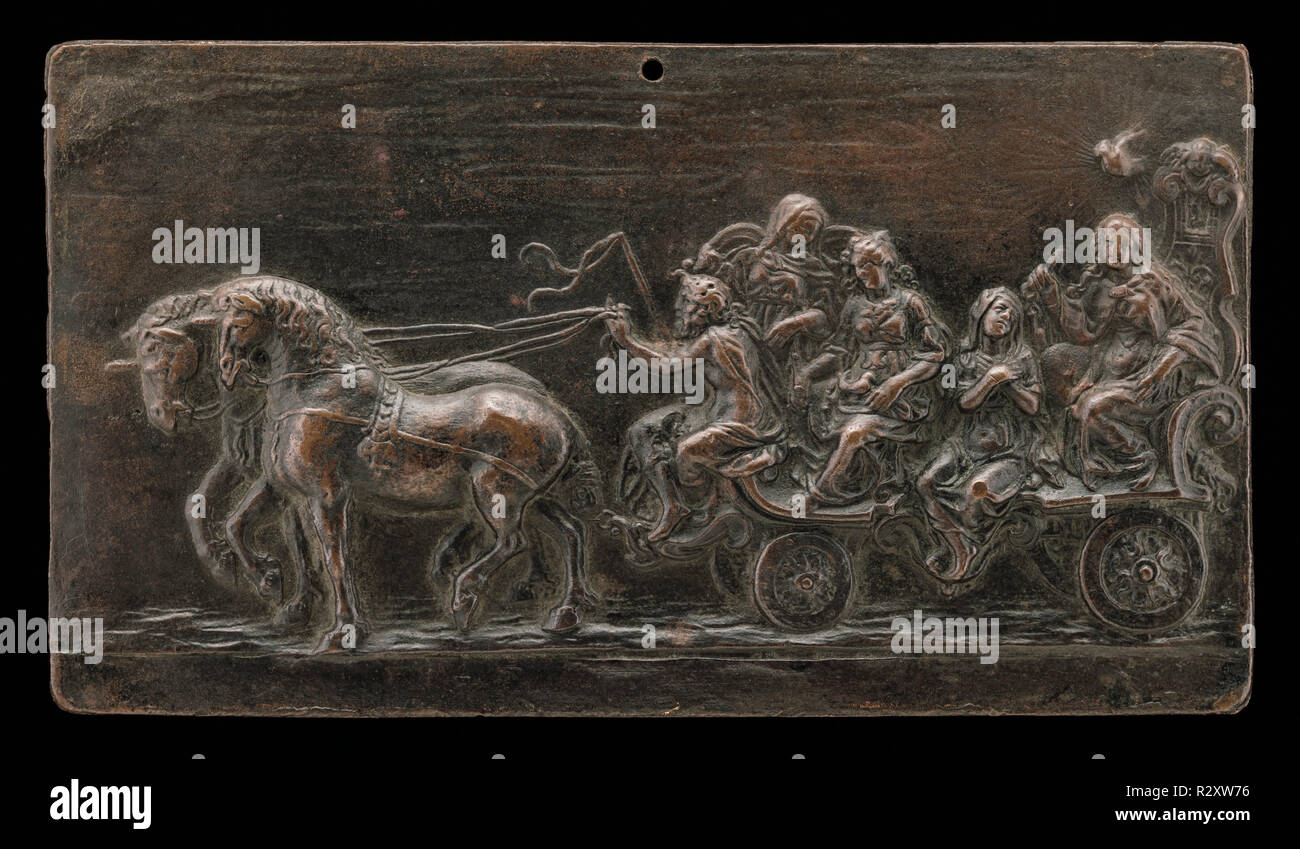 Le Triomphe de la sagesse. En date du : ch. 1600. Dimensions : hors tout : 6,8 x 12,3 cm (2 11/16 x 4 13/16 in.) Poids brut : 151 gr. Médium ://bronze patine brun foncé. Musée : National Gallery of Art, Washington DC. Auteur : allemand ou du Sud 17ème siècle Russisch. Banque D'Images