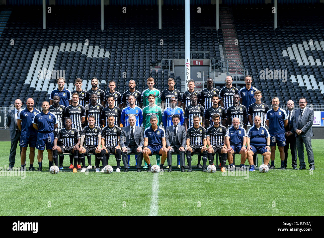 CHARLEROI, BELGIQUE - 24 juillet 2018 - Saison 2019 : séance photo de Sporting Charleroi le 24 juillet 2018 à Charleroi, en Belgique. (Photo Frédéric Sierakowski/Isosport) Banque D'Images