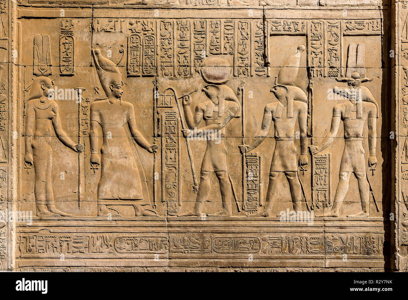 Reliefs au Musée Greco-romain à Kom Ombo Temple Romain, l'Egypte, le 26 octobre 2018 Banque D'Images