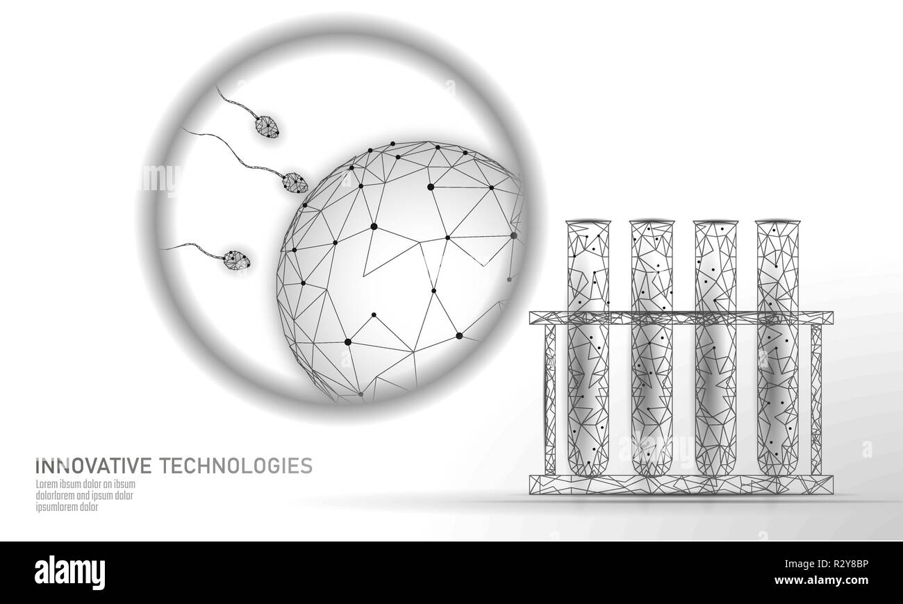 La fertilisation in vitro test tube poly faible. La technologie moderne de reproduction medicine health care concept d'entreprise en bonne santé la grossesse. Centre médical naissance sperme polygonales concept moderne de FIV Illustration de Vecteur