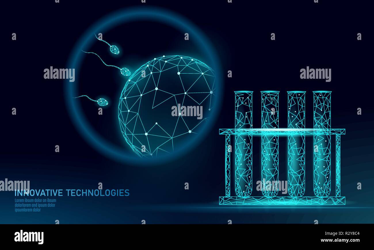 La fertilisation in vitro test tube poly faible. La technologie moderne de reproduction medicine health care concept d'entreprise en bonne santé la grossesse. Centre médical naissance sperme polygonales concept moderne de FIV Illustration de Vecteur