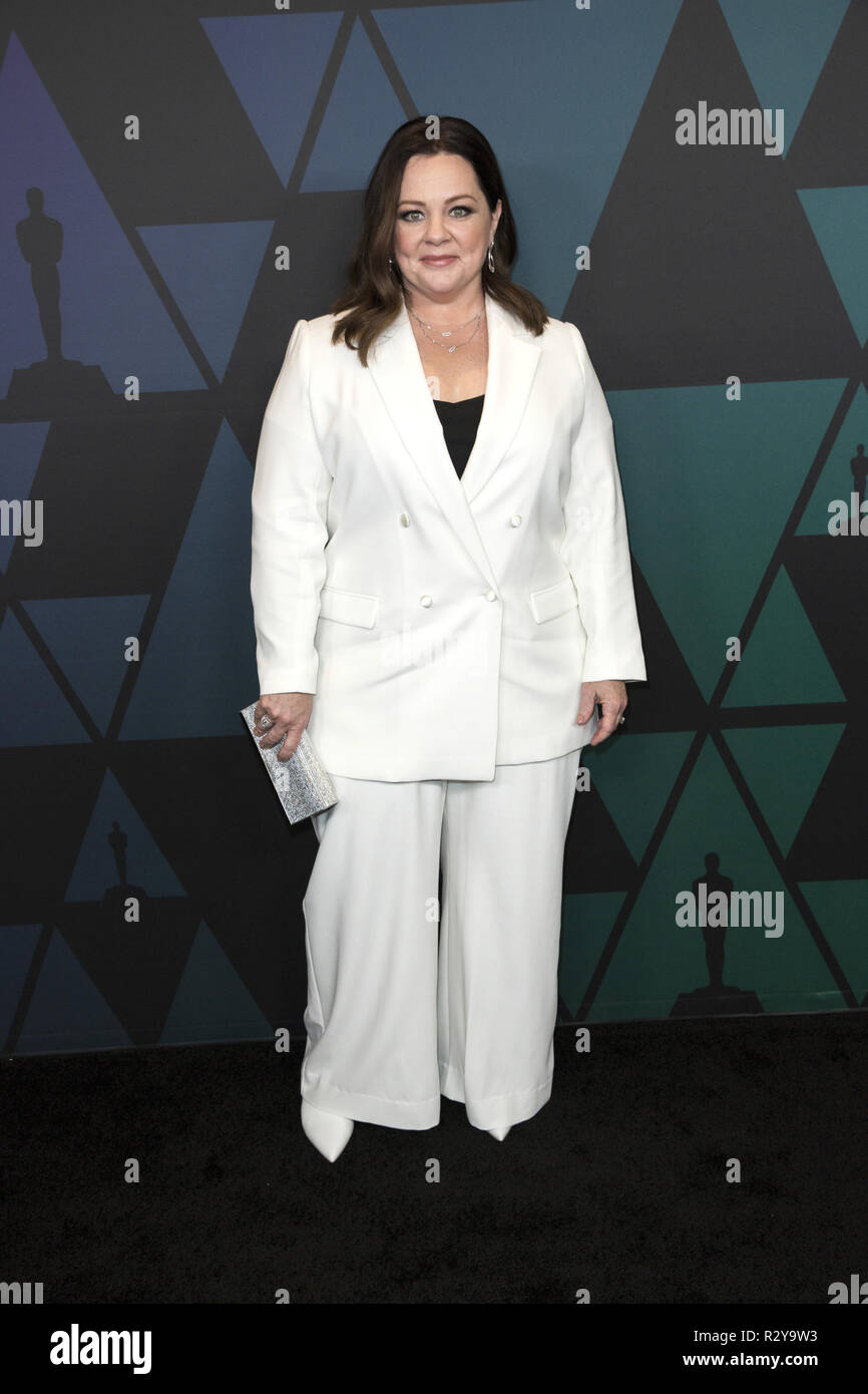 Melissa McCarthy assiste à l'Académie, en 2018 dans le prix annuel gouverneurs Ray Dolby Ballroom au Hollywood & Highland Center à Hollywood, CA, le dimanche 18 novembre, 2018. Banque D'Images