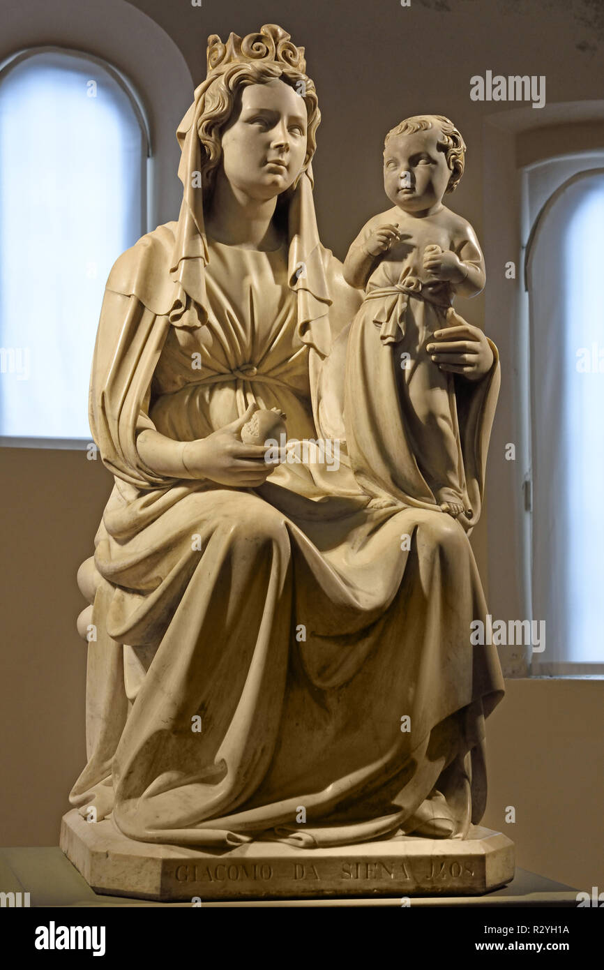 Madonna col bambino ( Madonna della melagrana ) vierge à l'enfant (Vierge de la Grenade) 1403 -1406 par Jacopo della Quercia 1371-1438, l'Italie, l'italien, Banque D'Images