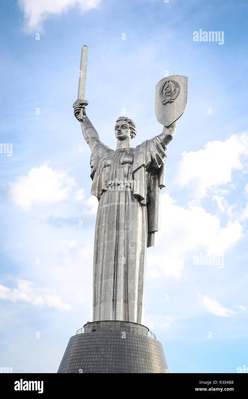 Monument de la mère patrie, Rodina Mat à Kiev, Ukraine Ville Banque D'Images