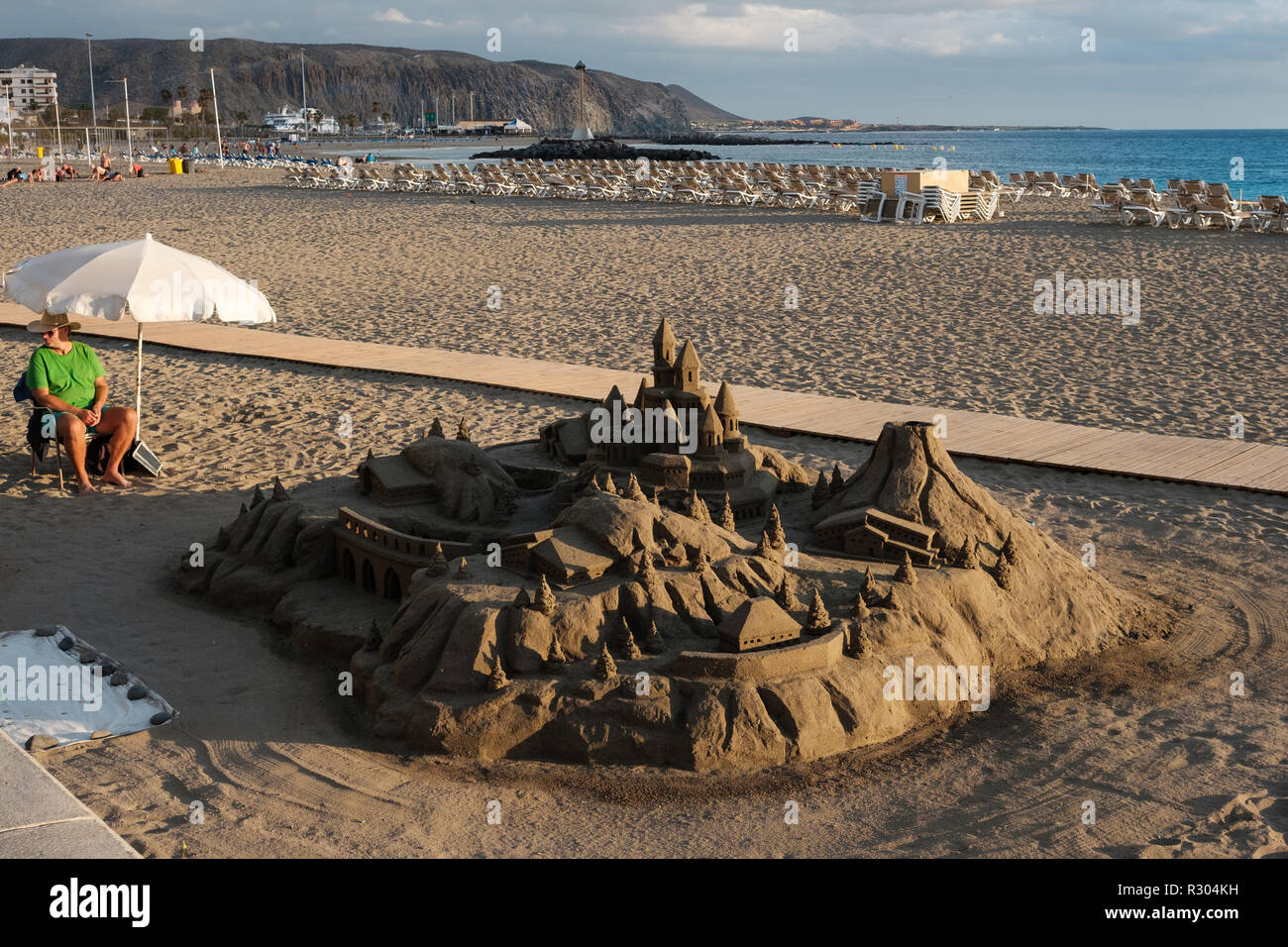 Château de sable à la plage, Tenerife Banque D'Images