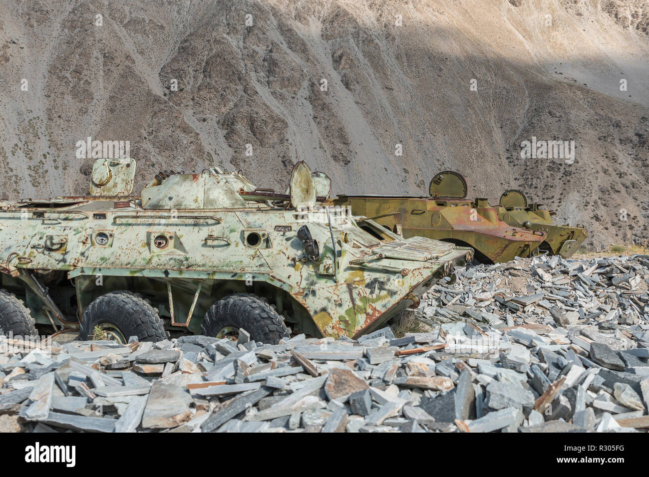 La rouille de l'invasion soviétique de l'Afghanistan en 1979, la vallée du Panshir, en Afghanistan Banque D'Images