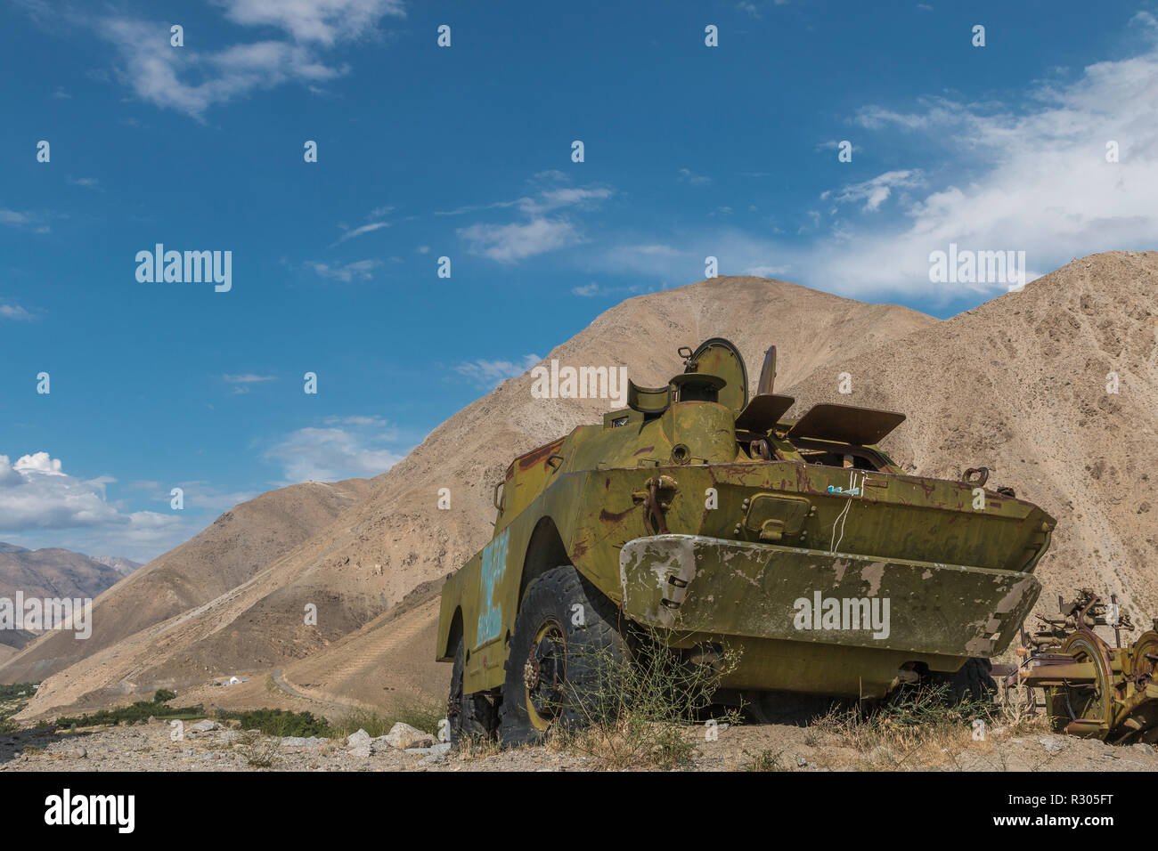 La rouille de l'invasion soviétique de l'Afghanistan en 1979, la vallée du Panshir, en Afghanistan Banque D'Images