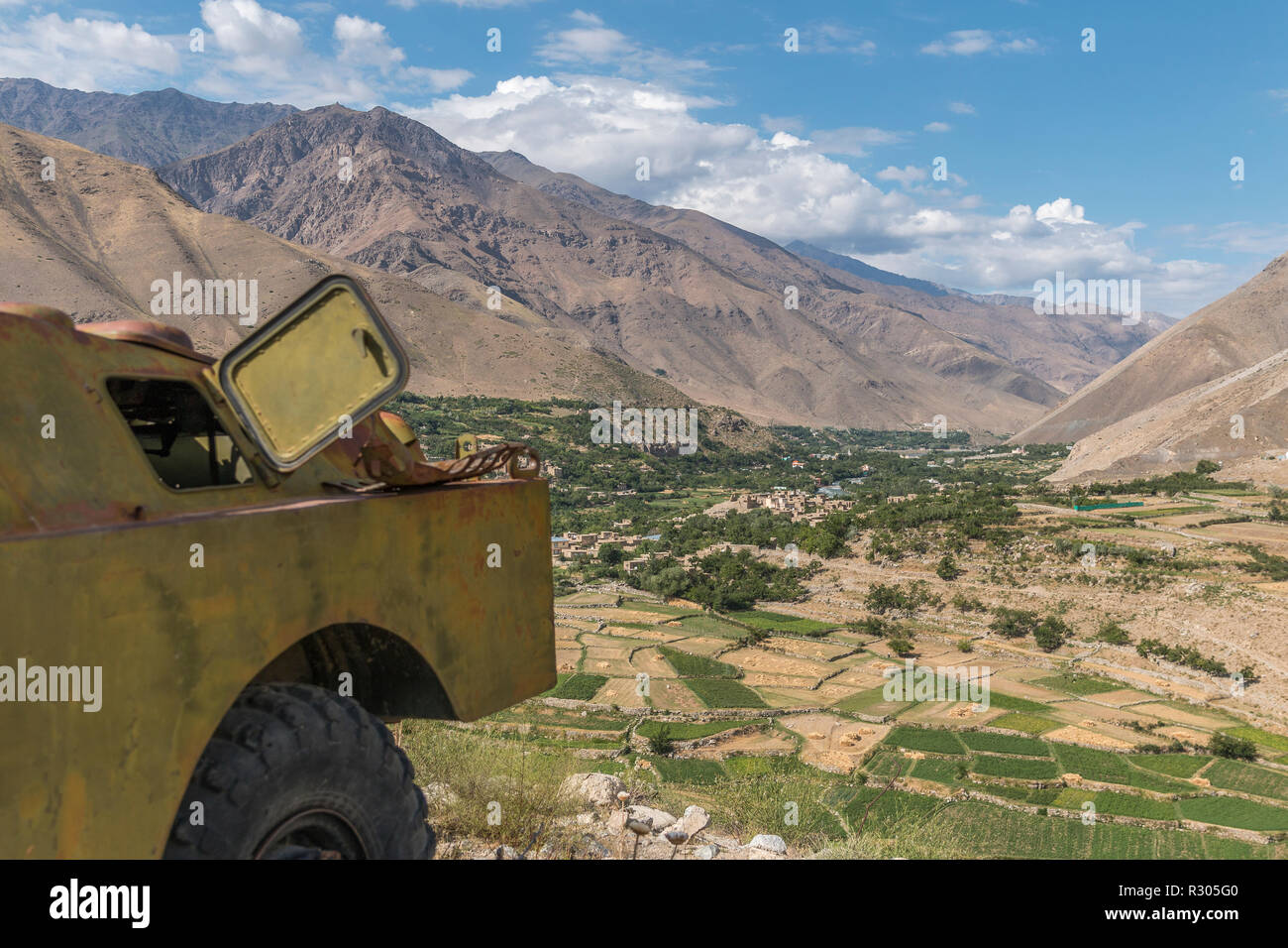 La rouille de l'invasion soviétique de l'Afghanistan en 1979, la vallée du Panshir, en Afghanistan Banque D'Images