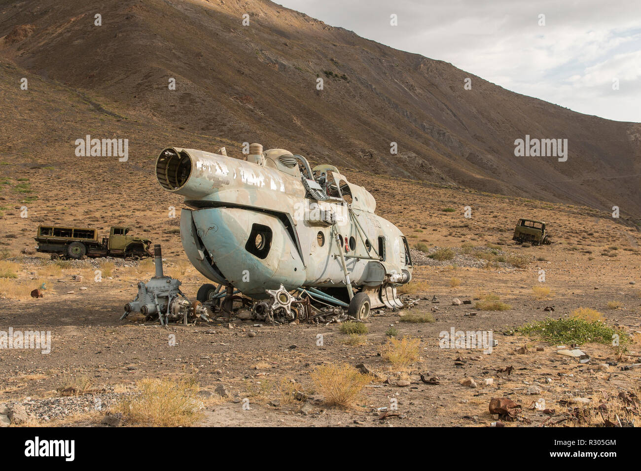 La rouille de l'invasion soviétique de l'Afghanistan en 1979, la vallée du Panshir, en Afghanistan Banque D'Images