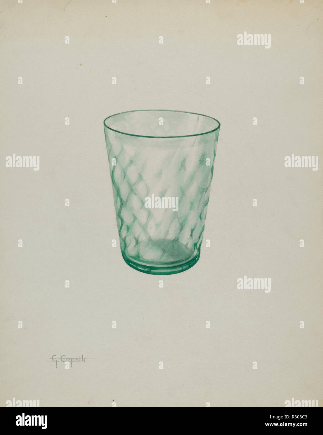 Tumbler. En date du : ch. 1937. Dimensions : hors tout : 29,1 x 22,8 cm (11 x 9 7/16 in.). Médium : aquarelle et graphite sur carton. Musée : National Gallery of Art, Washington DC. Auteur : Giacinto Capelli. Banque D'Images