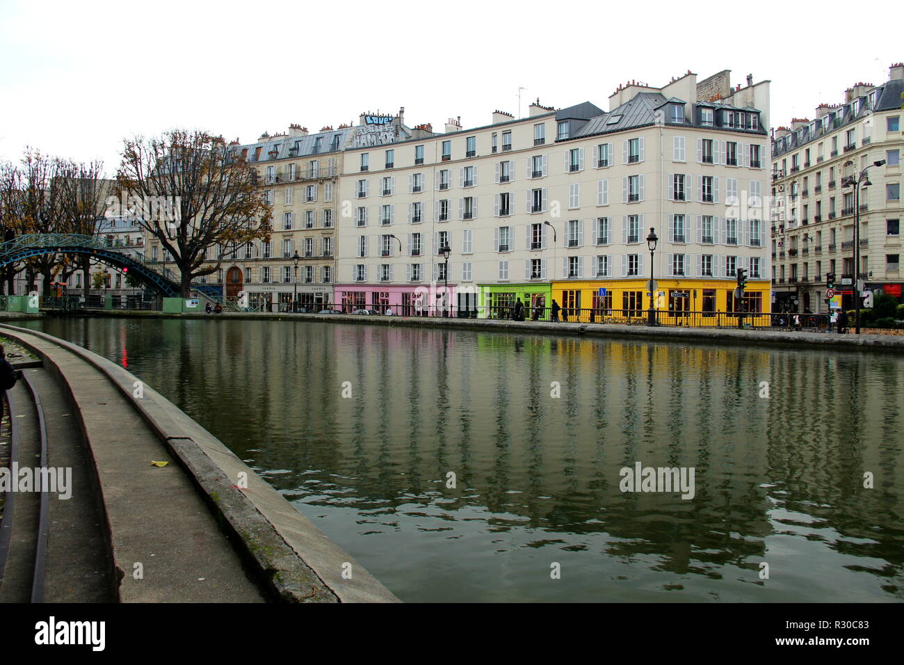 Bassin de la Villette, Paris. Banque D'Images