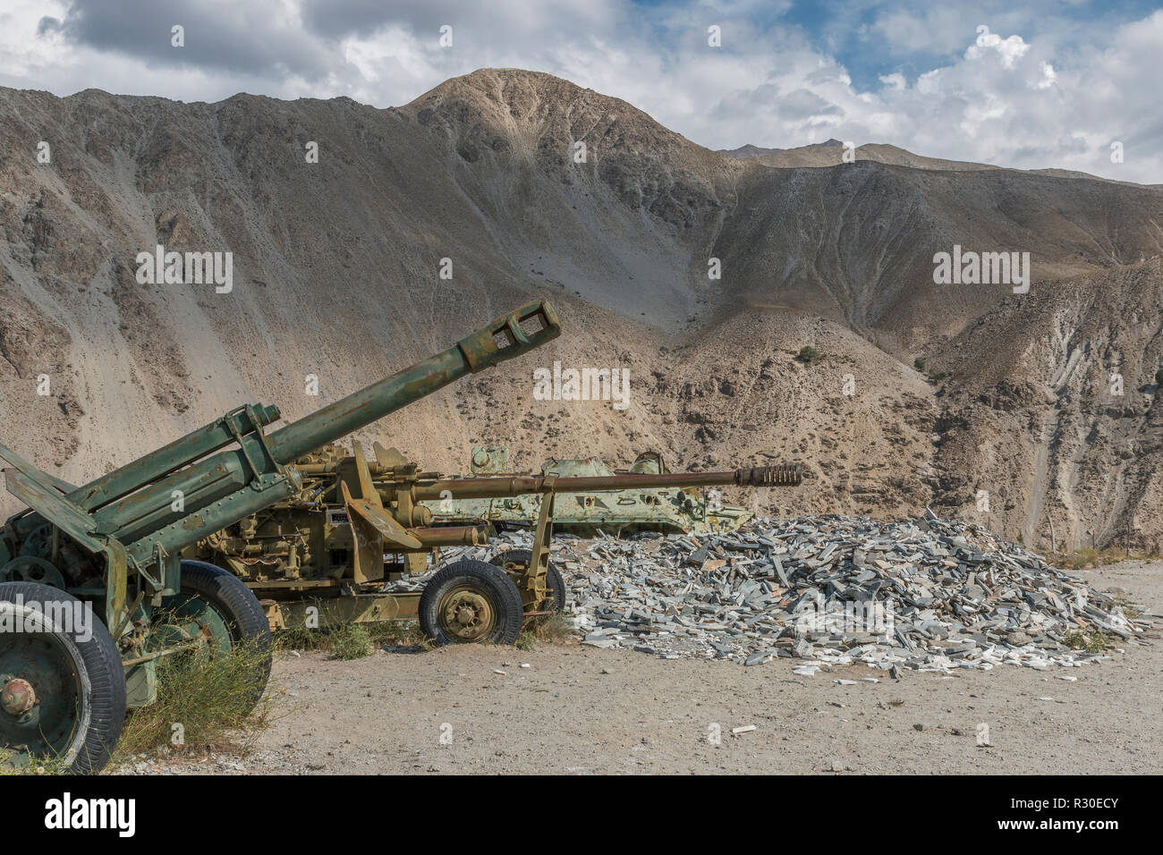 La rouille de l'invasion soviétique de l'Afghanistan en 1979, la vallée du Panshir, en Afghanistan Banque D'Images