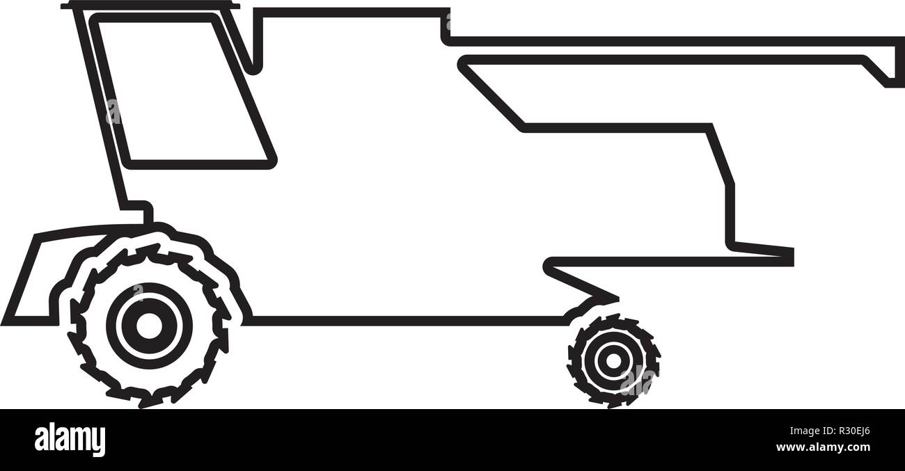 L'ensileuse agricole pour travailler sur l'icône de la moissonneuse-batteuse champ vecteur de couleur noir Je télévision image simple style contours Illustration de Vecteur