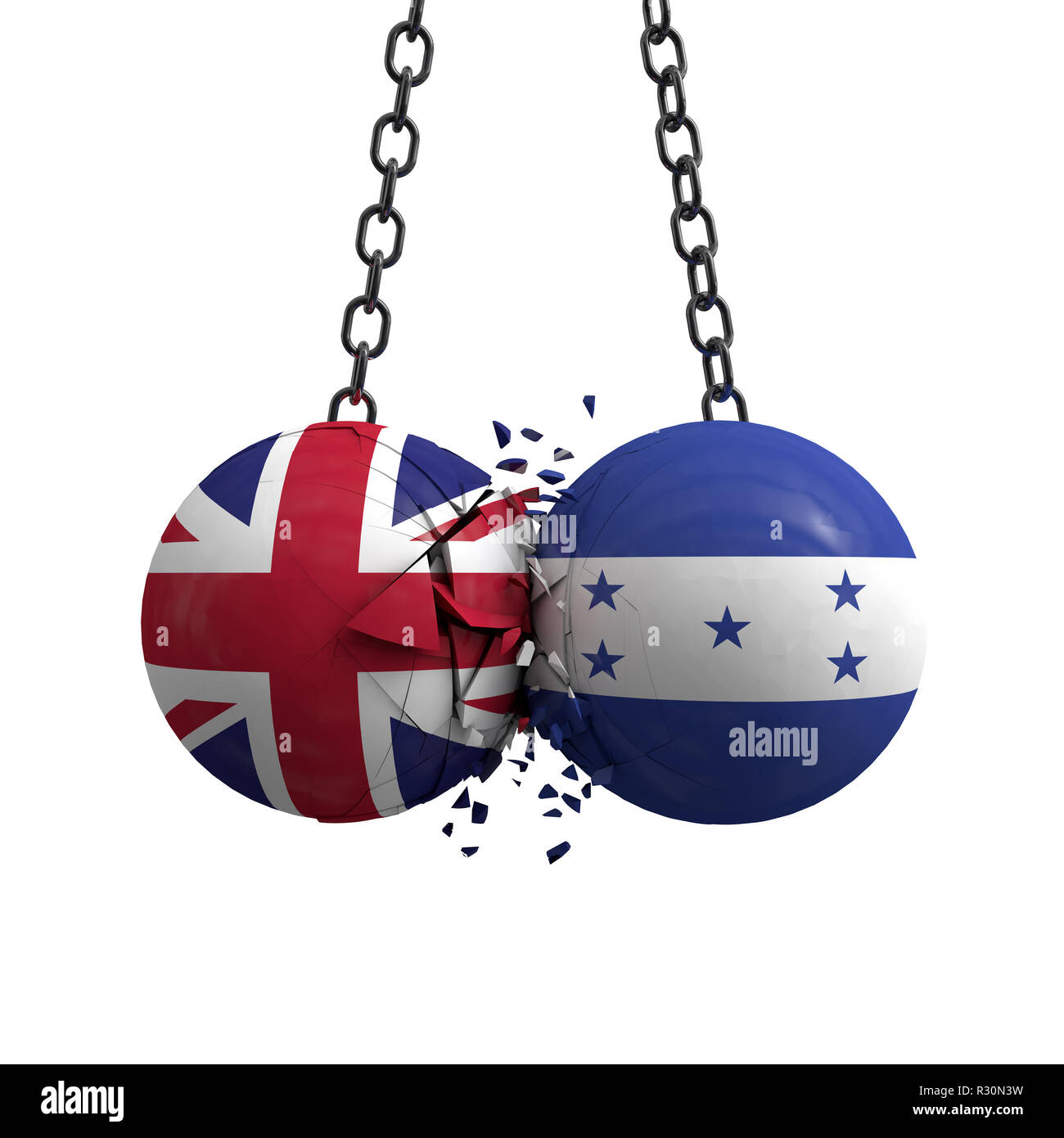United Kingdom United States flag boules et politique dans l'autre. Le Rendu 3D Banque D'Images