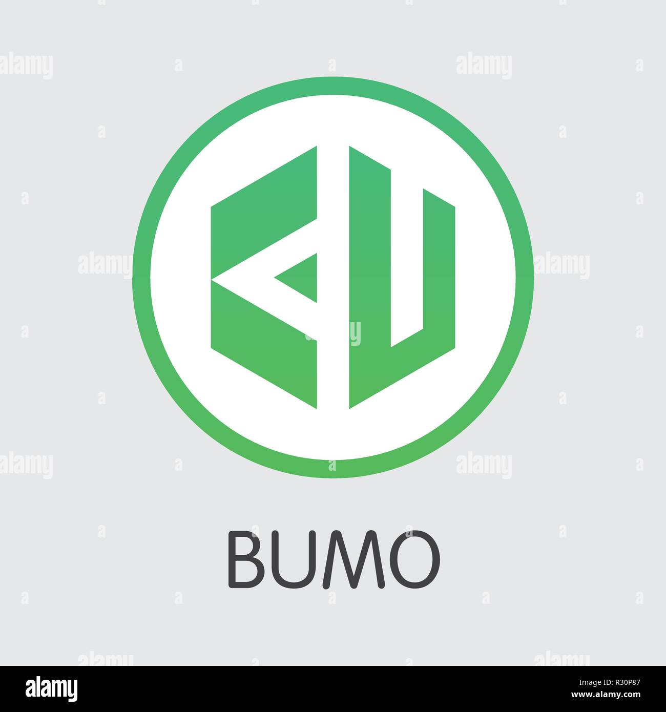 Bumo Blockchain Cryptocurrency. BU vecteur icône Signe. Illustration de Vecteur