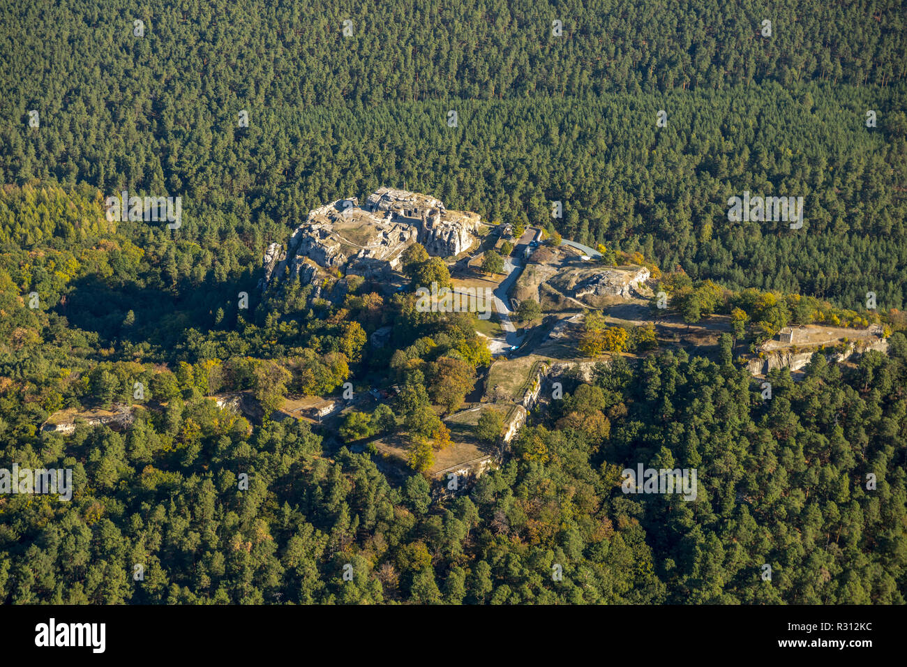 Luftbild Regenstein, Château et forteresse, suis Platenberg, Blankenburg (Harz), Blankenburg, Paderborn, Saxe-Anhalt, Allemagne, Europe, , DEU, Europe, bi Banque D'Images