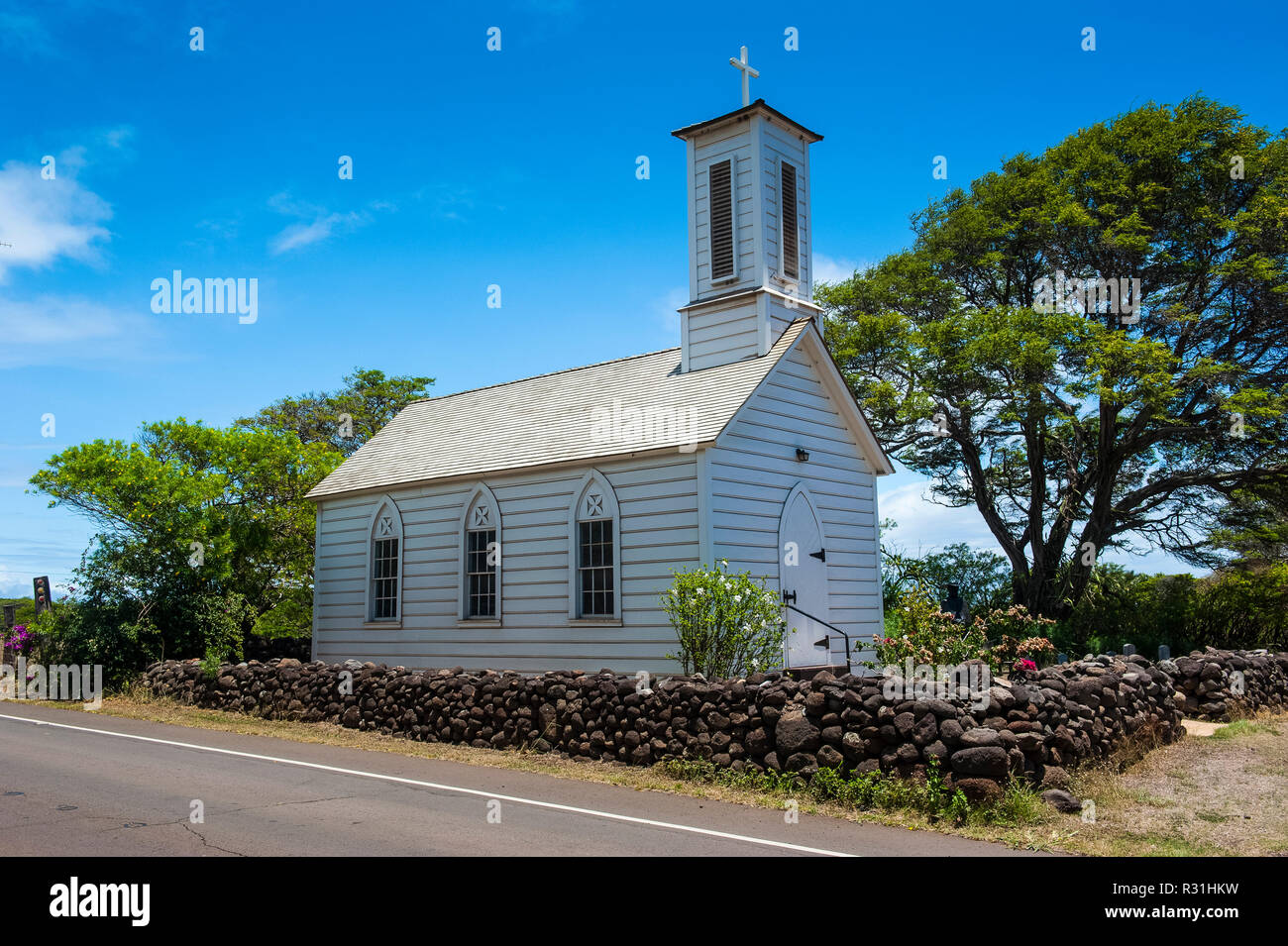 L'église St Joseph,, île de Molokai, Hawaï, USA Banque D'Images