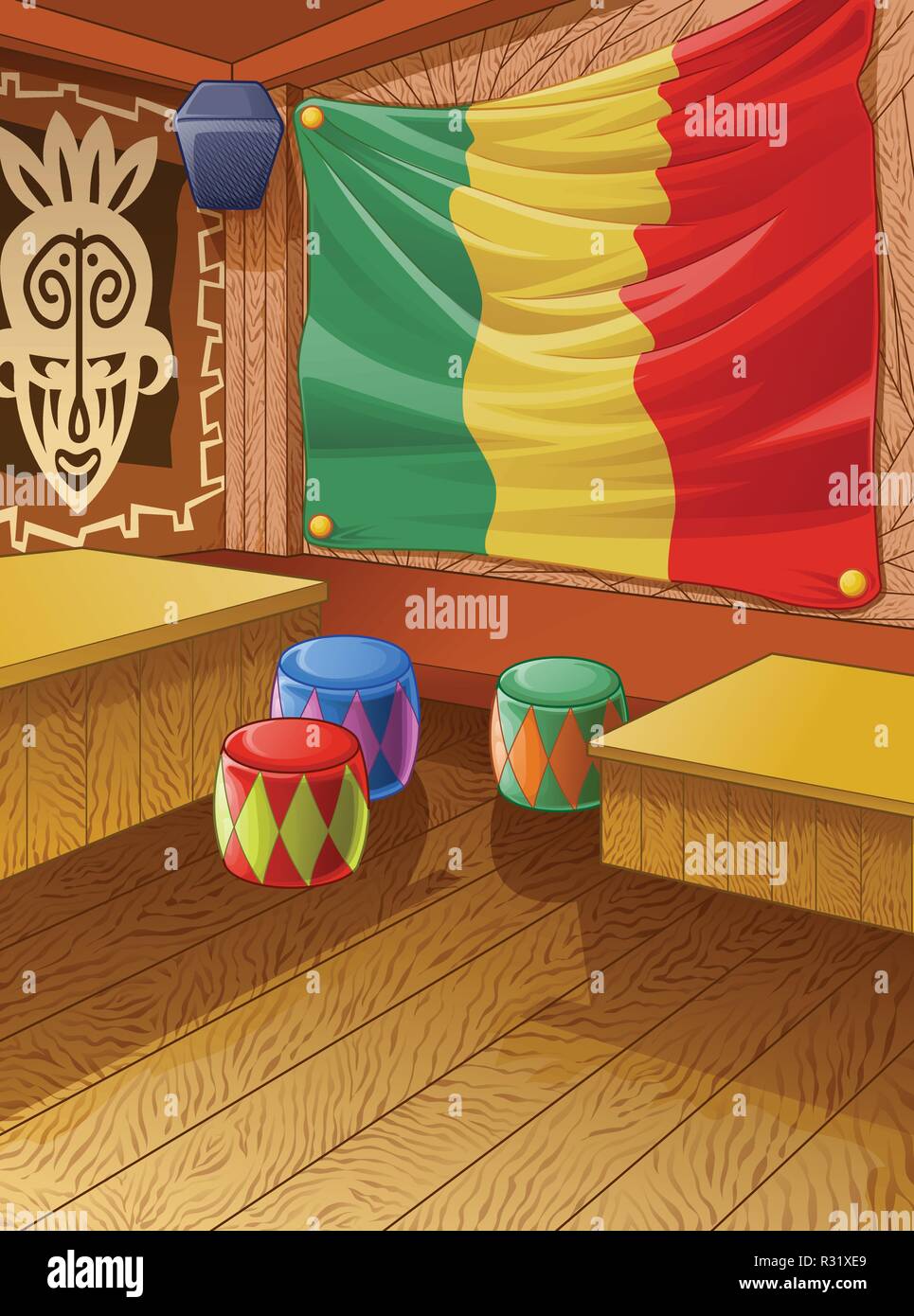 La Jamaïque vecteur club est en bois coloré. Illustration de Vecteur