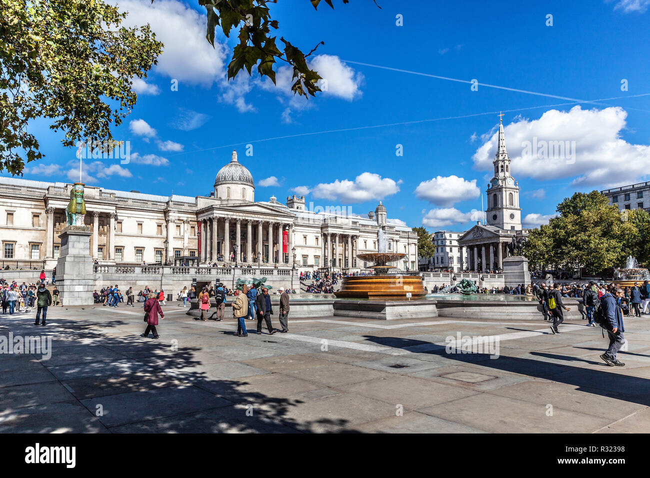 Trafalgar Square, Londres, Angleterre, Royaume-Uni. Banque D'Images