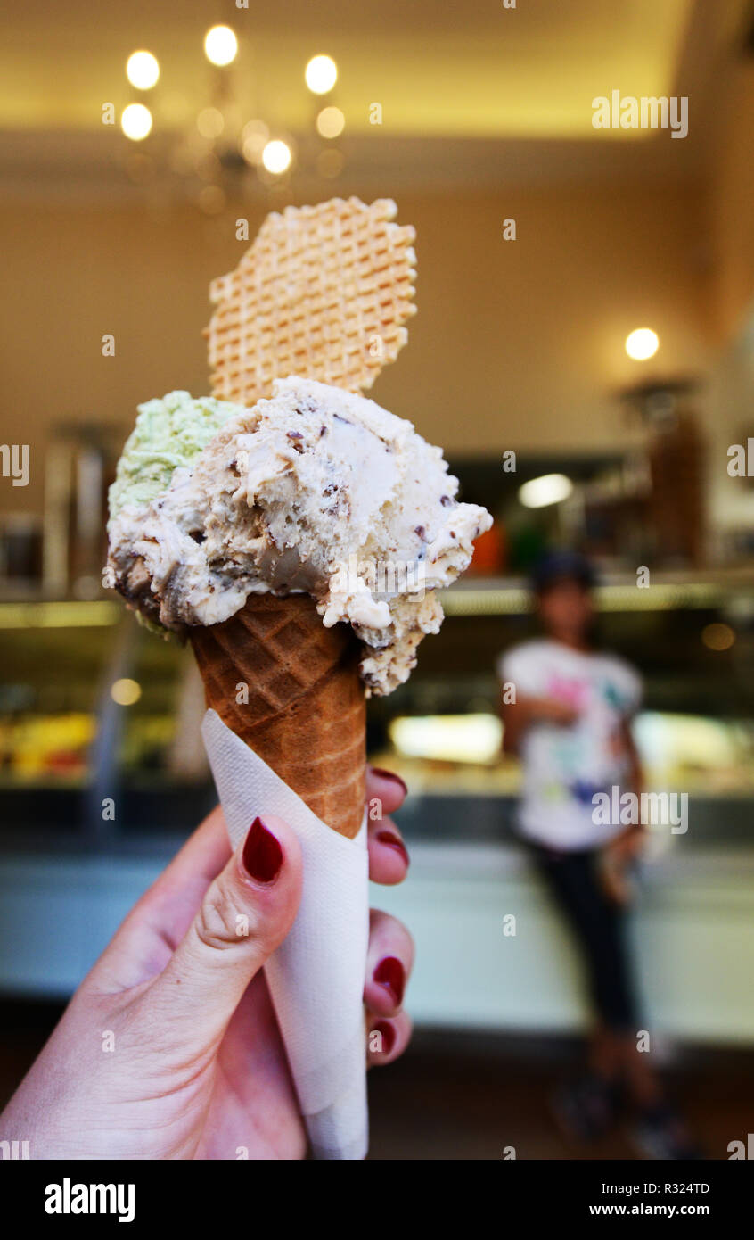 Gelateria S.M.Maggiore à Rome. Banque D'Images