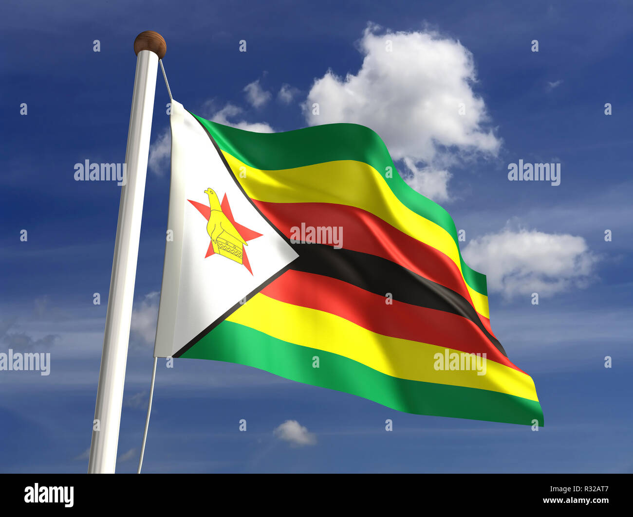 National Flag Zimbabwe Green Yellow Photos National Flag