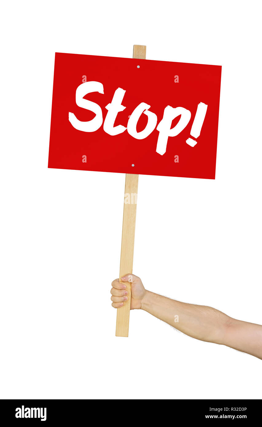 Personne qui signe l'arrêt de la lecture Banque D'Images