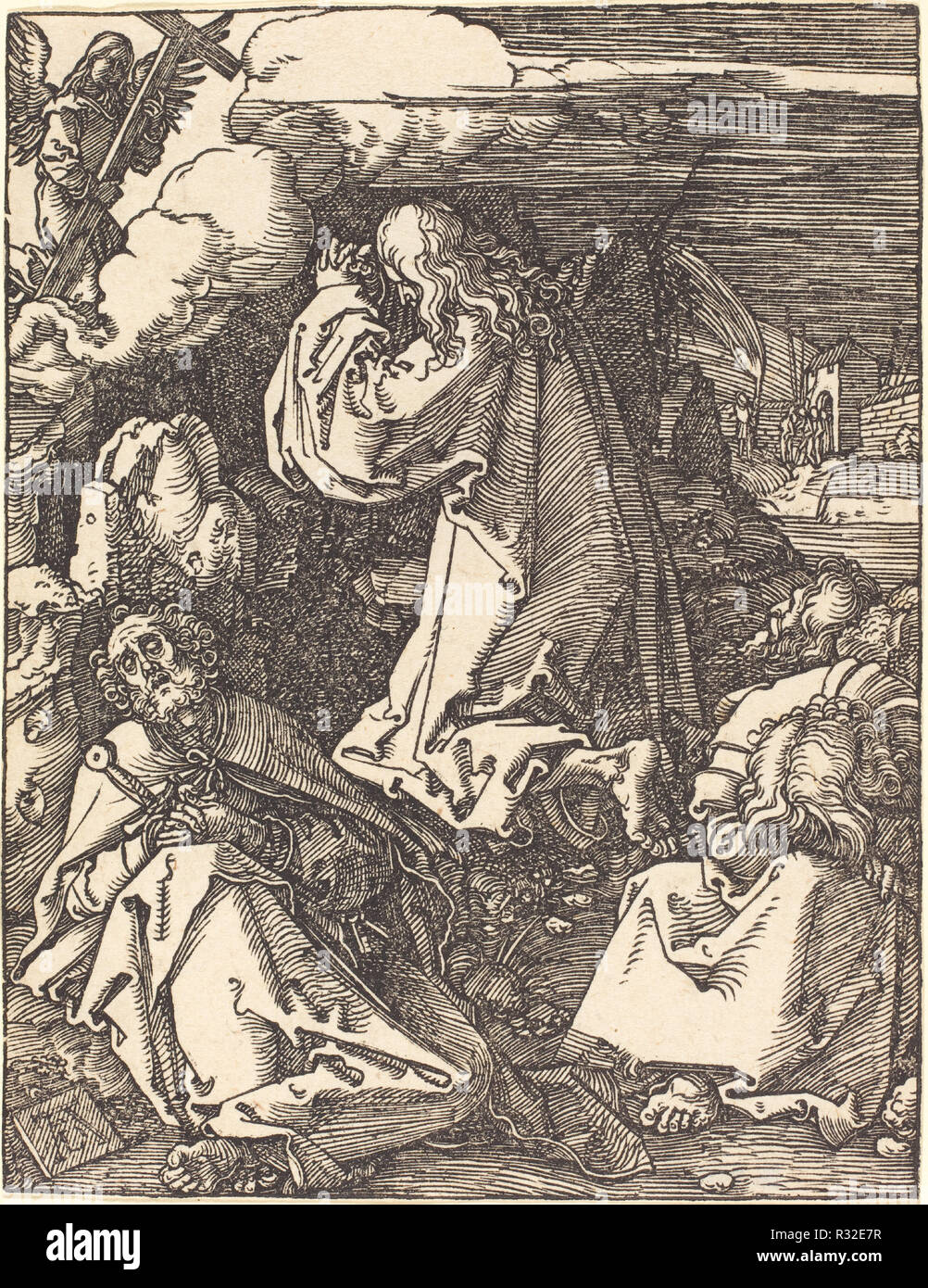 Le Christ au mont des Oliviers. En date du : probablement c. 1509/1510. Technique : gravure sur bois. Musée : National Gallery of Art, Washington DC. Auteur : Dürer, Albrecht. ALBRECHT DUERER. Banque D'Images