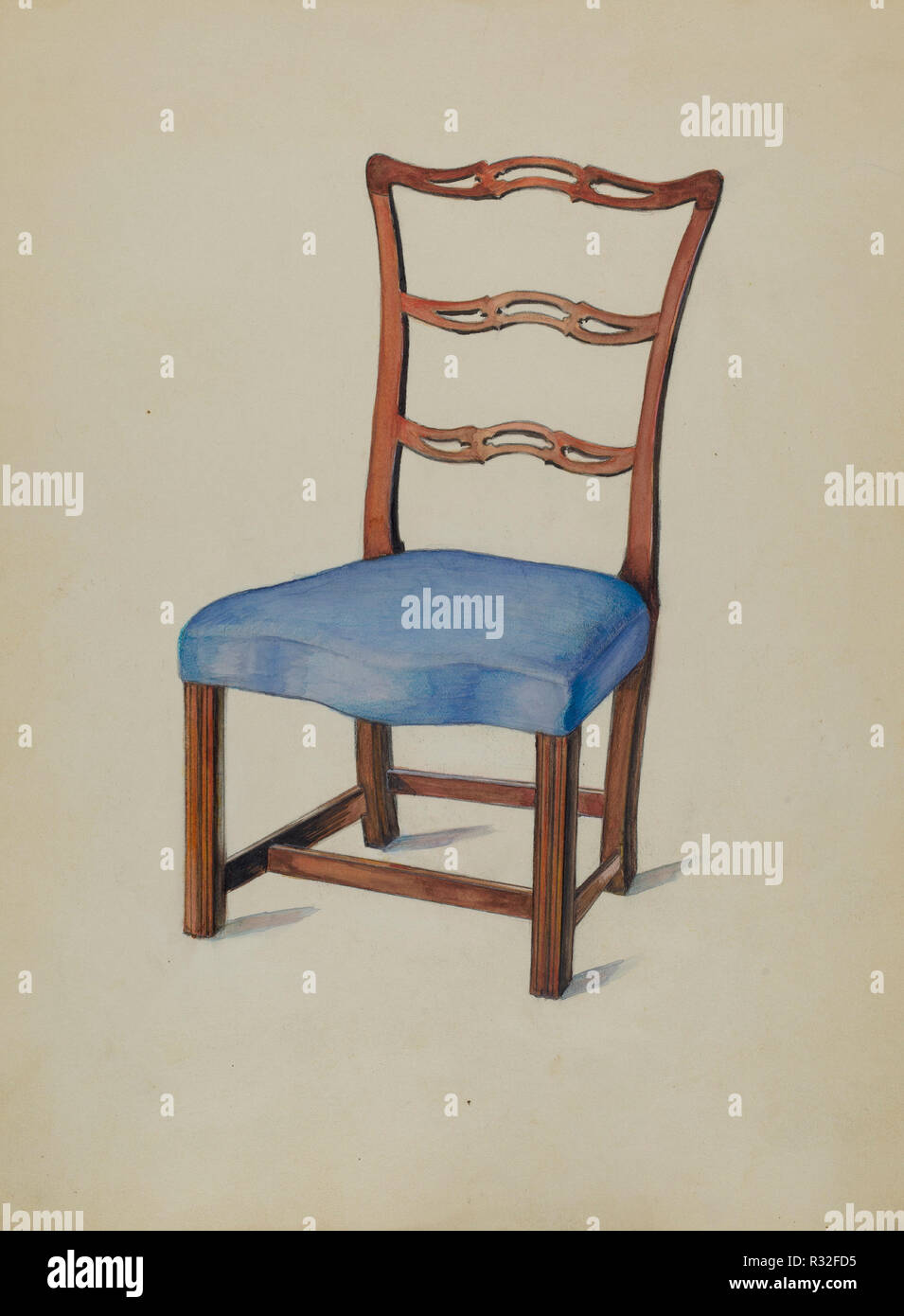 Side Chair. En date du : 1935/1942. Médium : Aquarelle, mine de plomb et gouache sur carton. Musée : National Gallery of Art, Washington DC. Auteur : Carl Weiss. Banque D'Images
