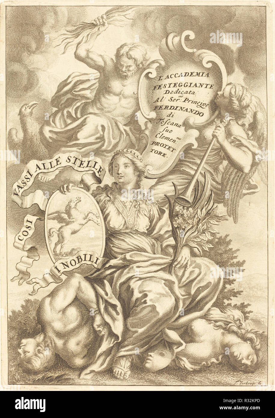 Plaque de dévouement. Technique : gravure sur bois sur papier [restrike]. Musée : National Gallery of Art, Washington DC. Auteur : Theodor Verkruis. Banque D'Images