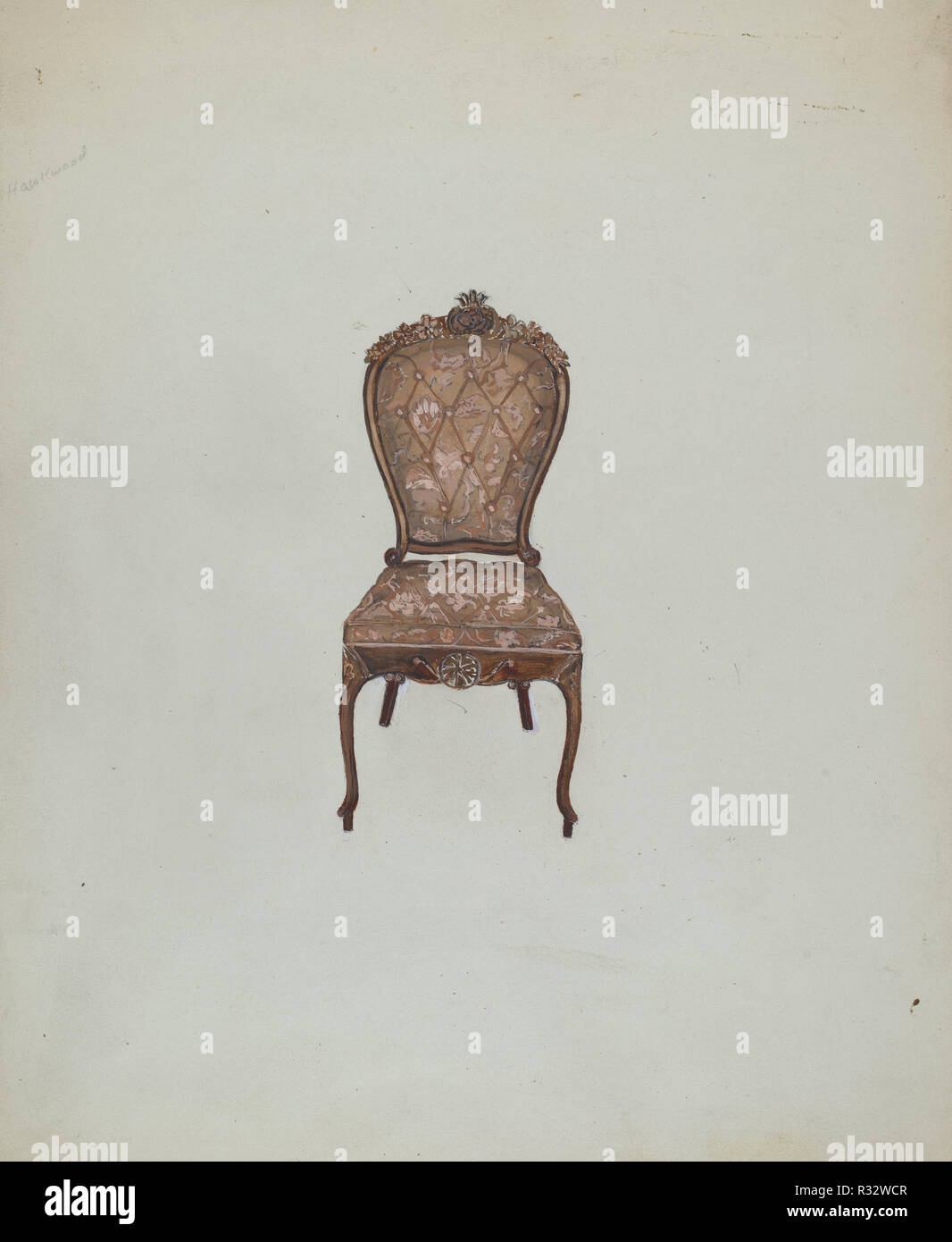 Side Chair. En date du : ch. 1937. Dimensions : hors tout : 27,9 x 23,1 cm (9 x 11 1/8 in.) Original SAI : aucun objet donné. Médium : Aquarelle, gouache, crayons de couleur et graphite sur papier. Musée : National Gallery of Art, Washington DC. Auteur : Edna C. Rex. Banque D'Images Side Chair. En date du : ch. 1937. Dimensions : hors tout : 27,9 x 23,1 cm (9 x 11 1/8 in.) Original SAI : aucun objet donné. Médium : Aquarelle, gouache, crayons de couleur et graphite sur papier. Musée : National Gallery of Art, Washington DC. Auteur : Edna C. Rex. Banque D'Images
