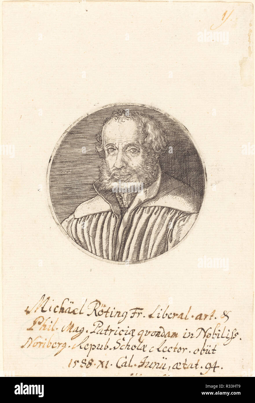 Michael Roting. Technique : gravure. Musée : National Gallery of Art, Washington DC. Auteur : Barthel Beham. Banque D'Images