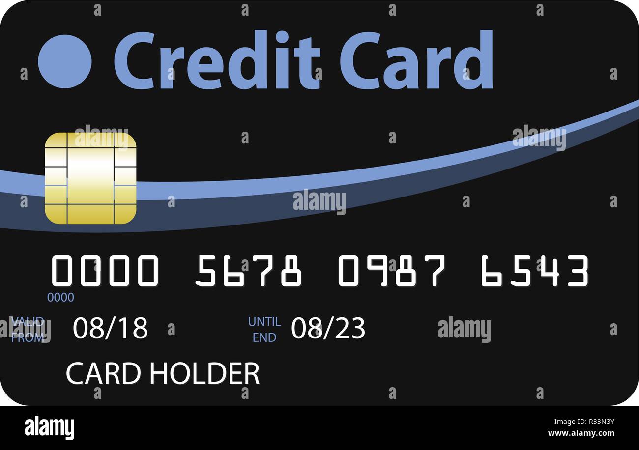 Carte de crédit noir et bleu ciel bleu avec les courbes. Date d'expiration  2023 Image Vectorielle Stock - Alamy