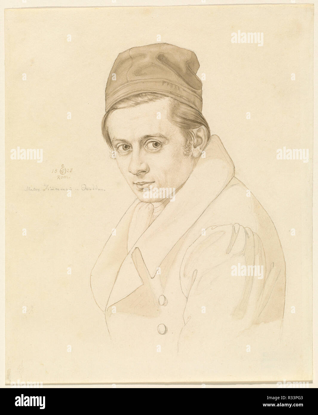 Adolf Zimmermann. En date du : 1828. Fiche technique : Dimensions : 28 x 23,1 cm (9 x 11 1/8 in.). Médium : plume et encre brune avec lavis sur mine de plomb sur papier vélin. Musée : National Gallery of Art, Washington DC. Auteur : Carl Oesterley. Banque D'Images Adolf Zimmermann. En date du : 1828. Fiche technique : Dimensions : 28 x 23,1 cm (9 x 11 1/8 in.). Médium : plume et encre brune avec lavis sur mine de plomb sur papier vélin. Musée : National Gallery of Art, Washington DC. Auteur : Carl Oesterley. Banque D'Images
