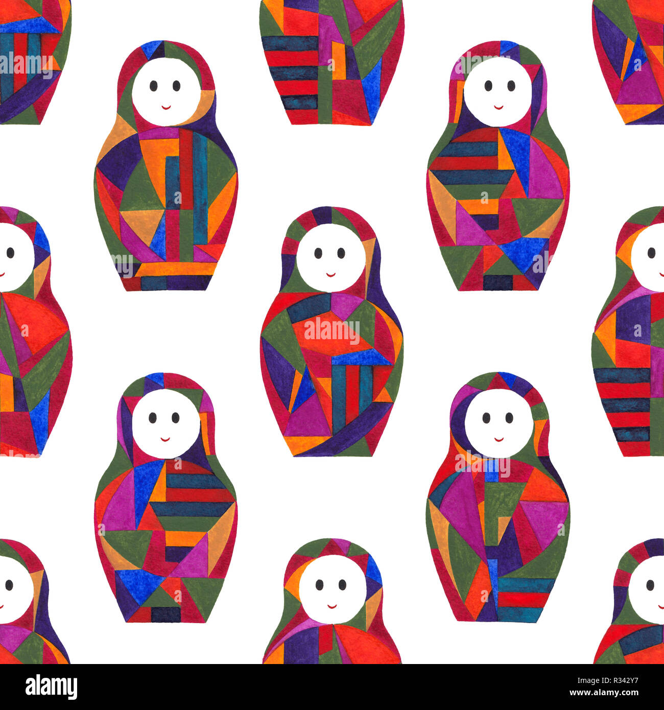 Résumé Laquarelle Transparente Filles Motif Poupée De - 